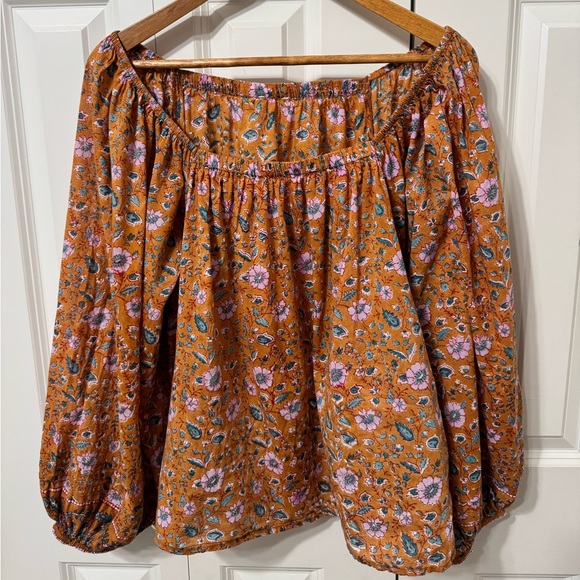 Evereve - Cleobella Shania Off the Shoulder floral print blouse. - Picture 10 of 11
